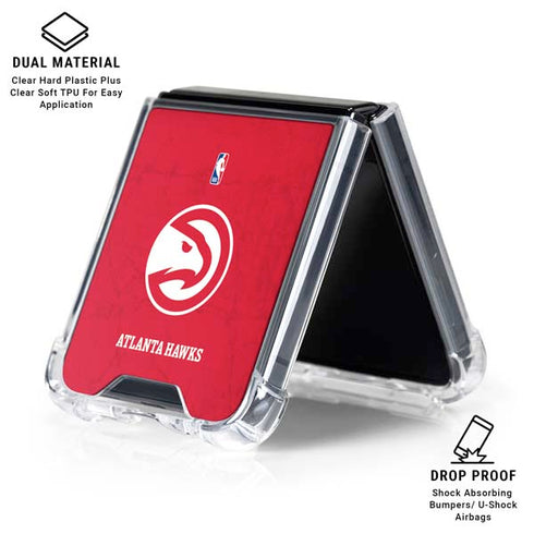 NBA Atlanta Hawks Distressed Galaxy Z Flip6 Clear Case